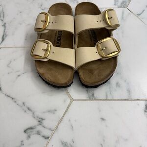 NWOB Birkenstock Arizona Sandals Big Gold Buckles